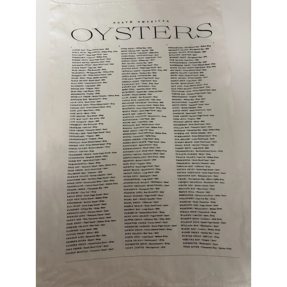 Sir Madam NORTH AMERICAN OYSTERS Pure Linen Tea Towel